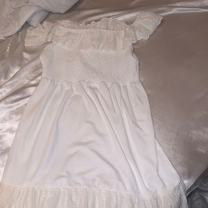 Off the shoulder white dress